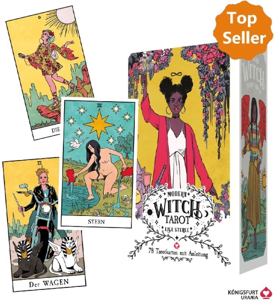 Buchcover und Innenansicht für das Buch: Modern Witch Tarot (Deutsch)