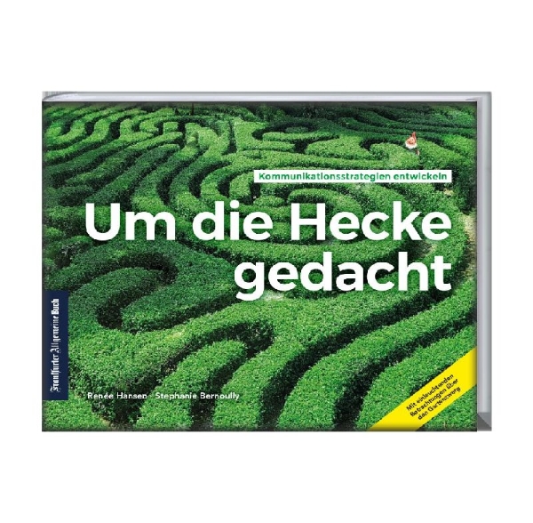 Buchcover und Innenansicht für das Buch: Um die Hecke gedacht