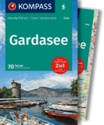 Buchcover und Innenansicht für das Buch: KOMPASS Wanderführer Gardasee, 70 Touren mit Extra-Tourenkarte