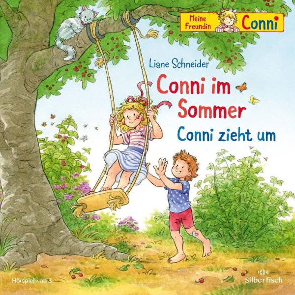 Buchcover und Innenansicht für das Buch: Conni im Sommer / Conni zieht um (Meine Freundin Conni - ab 3)