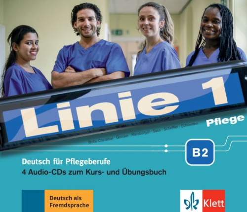 Buchcover und Innenansicht für das Buch: Linie 1 Pflege B2. Deutsch für die Pflege. Medienpaket