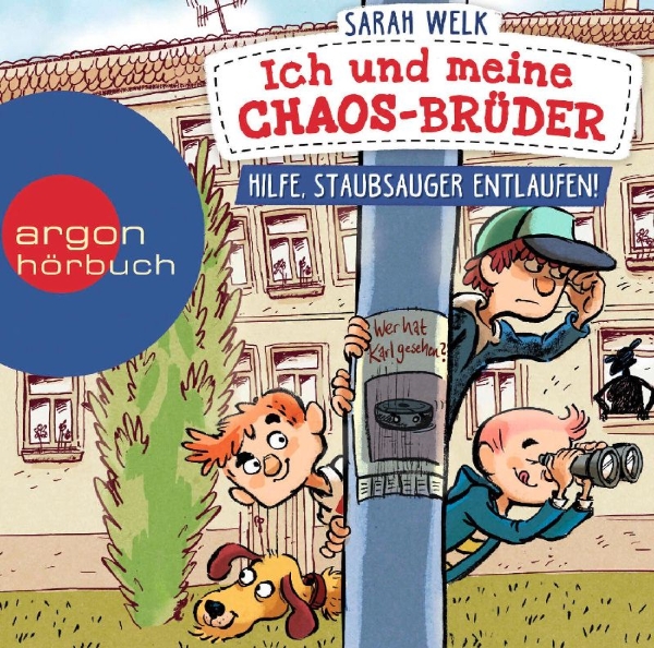 Buchcover und Innenansicht für das Buch: Ich und meine Chaos-Brüder - Hilfe, Staubsauger entlaufen!