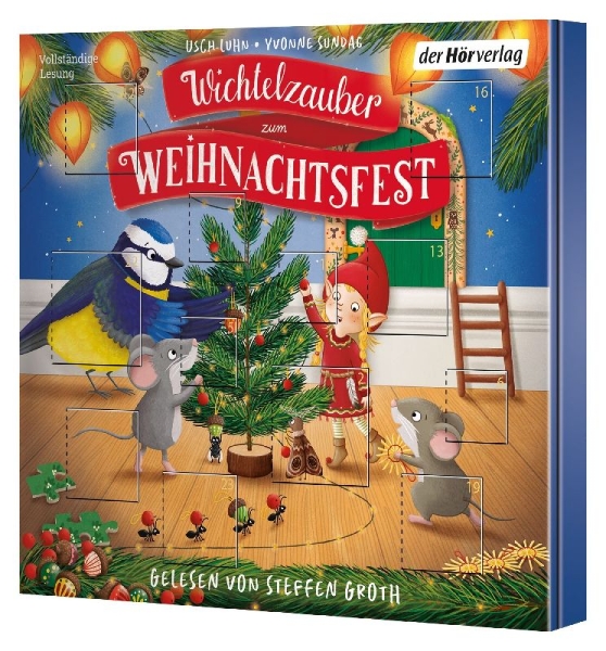 Buchcover und Innenansicht für das Buch: Wichtelzauber zum Weihnachtsfest - 24 Adventskalender-Geschichten