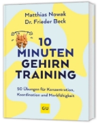 Buchcover und Innenansicht für das Buch: 10-Minuten-Gehirntraining
