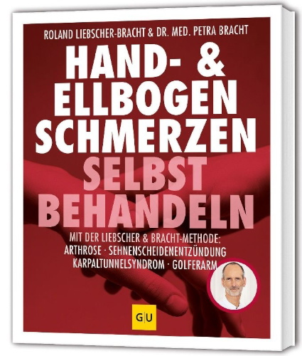 Buchcover und Innenansicht für das Buch: Hand & Ellenbogen Schmerzen selbst behandeln