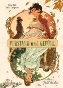 Buchcover und Innenansicht für das Buch: Verstand und Gefühl - die Graphic Novel nach Jane Austen