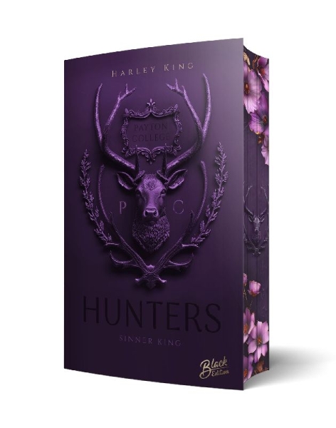 Buchcover und Innenansicht für das Buch: Hunters: Sinner King | Aufwendig gestaltete Ausgabe mit Farbschnitt - das integrierte Page Overlay ist limitiert nur in der ersten Auflage enthalten