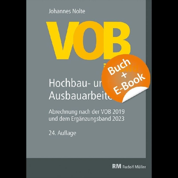 Buchcover und Innenansicht für das Buch: VOB im Bild-Hochbau-und Ausbauarbeiten-mit E-Book