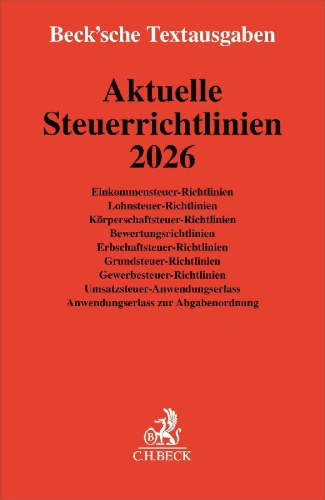 Buchcover und Innenansicht für das Buch: Aktuelle Steuerrichtlinien 2026