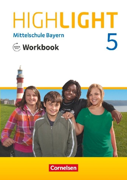 Buchcover und Innenansicht für das Buch: Highlight 5. Jahrgangsstufe - Mittelschule Bayern - Workbook mit Audios online