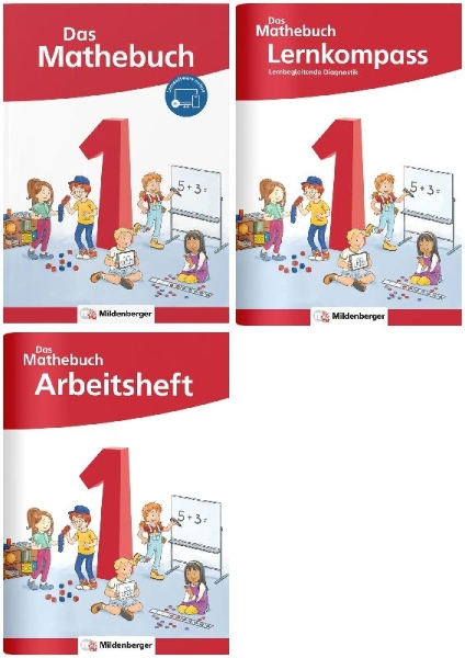 Buchcover und Innenansicht für das Buch: Das Mathebuch 1 - Neubearbeitung - Schülerbuch/Lernkompass/Arbeitsheft im Paket
