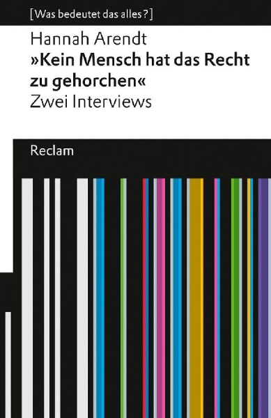 Buchcover und Innenansicht für das Buch: "Kein Mensch hat das Recht zu gehorchen". Zwei Interviews