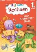 Buchcover und Innenansicht für das Buch: Fit fürs Rechnen 1. Klasse. Mein 5-Minuten-Block