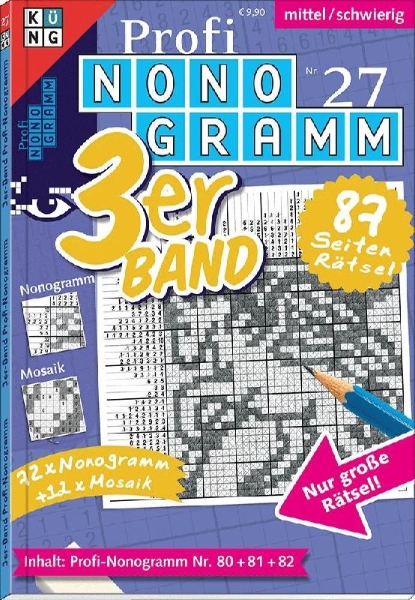 Buchcover und Innenansicht für das Buch: Profi-Nonogramm 3er-Band Nr. 27