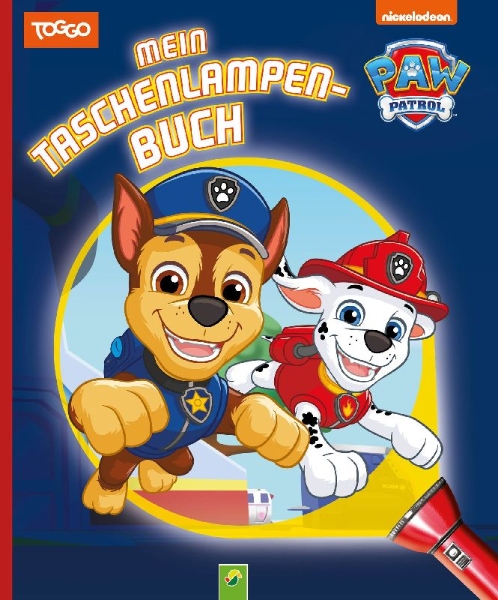 Buchcover und Innenansicht für das Buch: PAW Patrol Mein Taschenlampenbuch