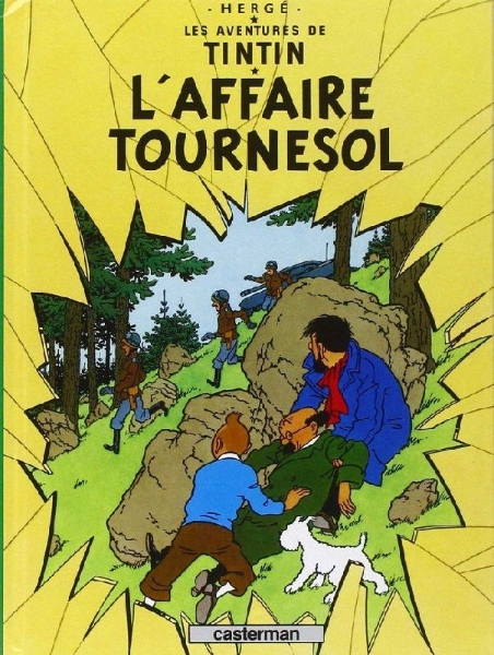 Buchcover und Innenansicht für das Buch: Les Aventures de Tintin. L'affaire Tournesol