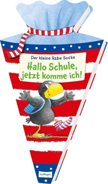 Buchcover und Innenansicht für das Buch: Der kleine Rabe Socke: Hallo Schule, jetzt komme ich!