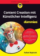 Buchcover und Innenansicht für das Buch: Content Creation mit Künstlicher Intelligenz für Dummies