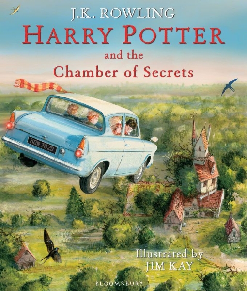 Buchcover und Innenansicht für das Buch: Harry Potter 2 and the Chamber of Secrets. Illustrated Edition