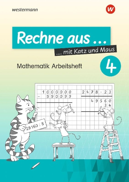 Buchcover und Innenansicht für das Buch: Rechne aus mit Katz und Maus 4