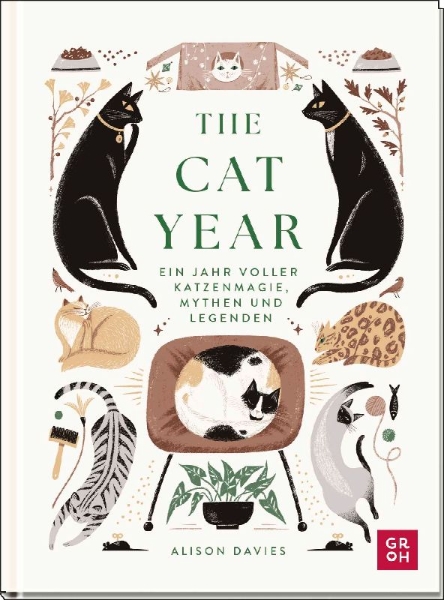 Buchcover und Innenansicht für das Buch: The Cat Year: Cats, Magic, Nature and Spells