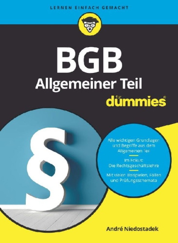 Buchcover und Innenansicht für das Buch: BGB Allgemeiner Teil für Dummies