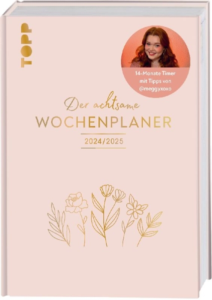 Buchcover und Innenansicht für das Buch: Der achtsame Wochenplaner 2024/2025