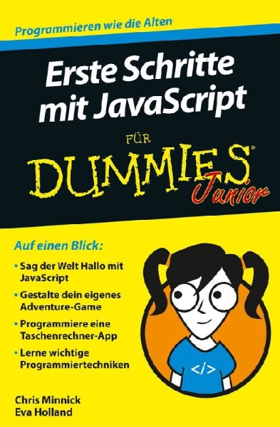 Buchcover und Innenansicht für das Buch: Erste Schritte mit JavaScript für Dummies Junior