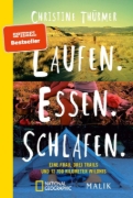 Buchcover und Innenansicht für das Buch: Laufen. Essen. Schlafen. 