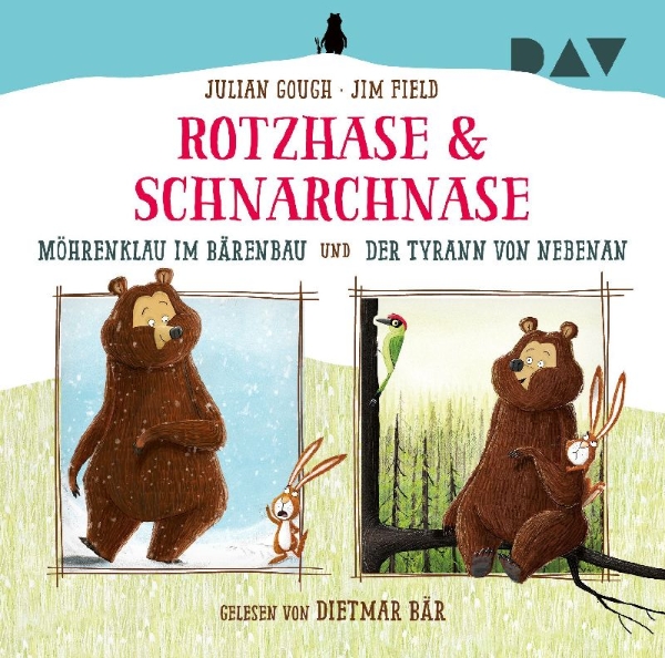 Buchcover und Innenansicht für das Buch: Rotzhase & Schnarchnase - Möhrenklau im Bärenbau und Der Tyrann von nebenan