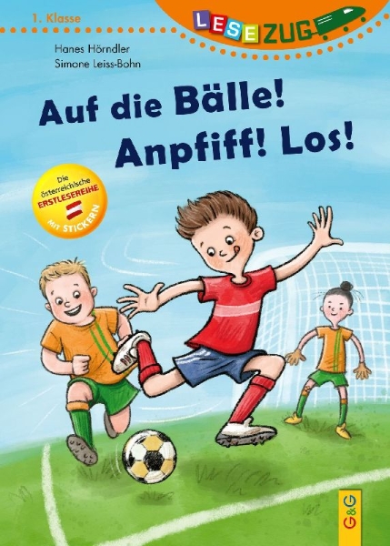 Buchcover und Innenansicht für das Buch: LESEZUG/1. Klasse: Auf die Bälle! Anpfiff! Los!