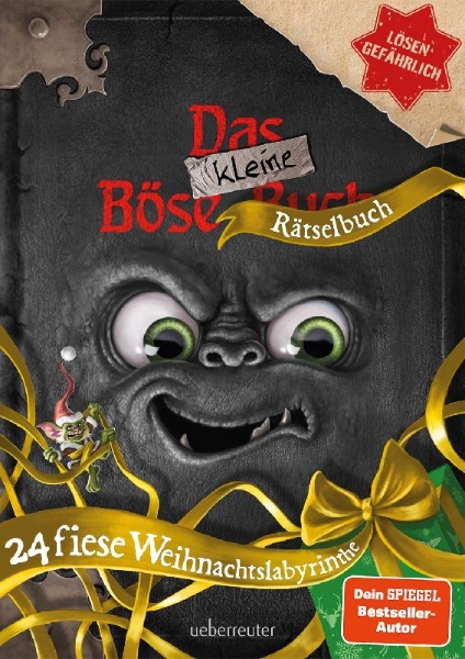 Buchcover und Innenansicht für das Buch: Das kleine Böse Rätselbuch - 24 fiese Weihnachtslabyrinthe (Das kleine Böse Buch)
