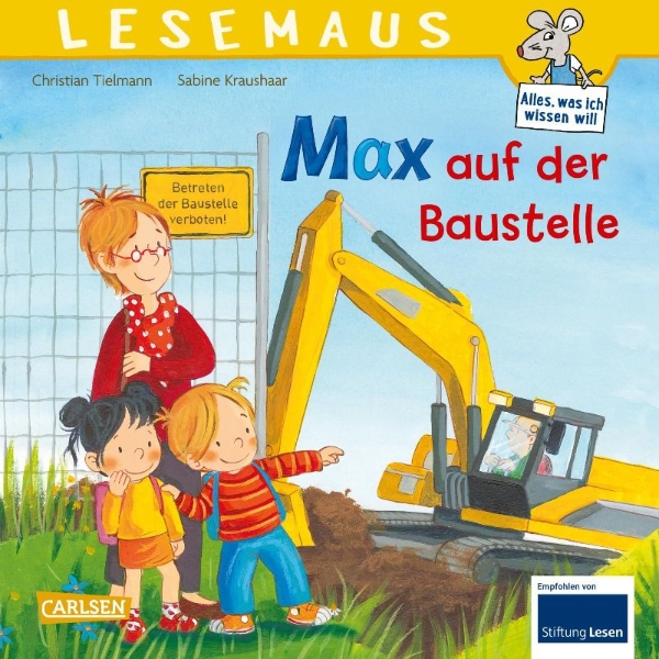 Buchcover und Innenansicht für das Buch: LESEMAUS 12: Max auf der Baustelle