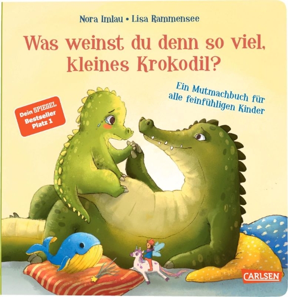 Buchcover und Innenansicht für das Buch: Was weinst du denn so viel, kleines Krokodil?