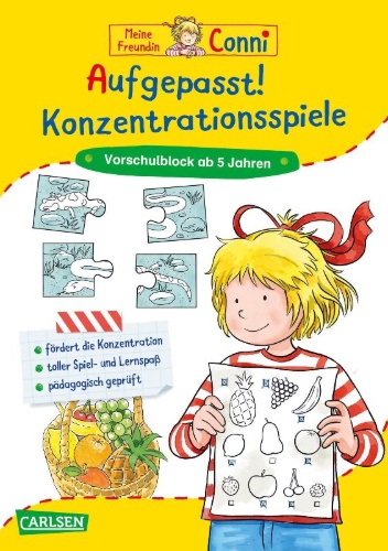 Buchcover und Innenansicht für das Buch: Aufgepasst! Konzentrationsspiele