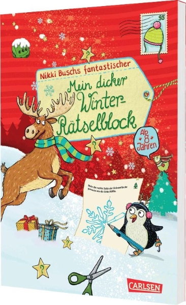 Buchcover und Innenansicht für das Buch: Mein dicker Winter-Rätselblock