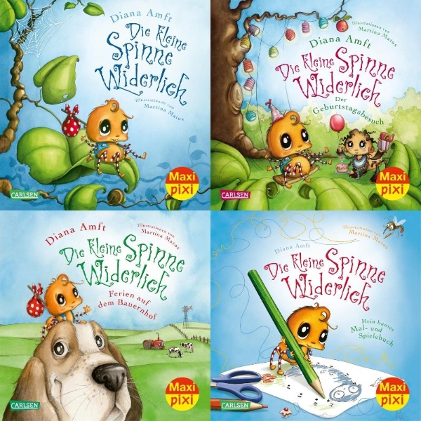 Buchcover und Innenansicht für das Buch: Maxi-Pixi-4er-Set 76: Die kleine Spinne Widerlich (4x1 Exemplar)