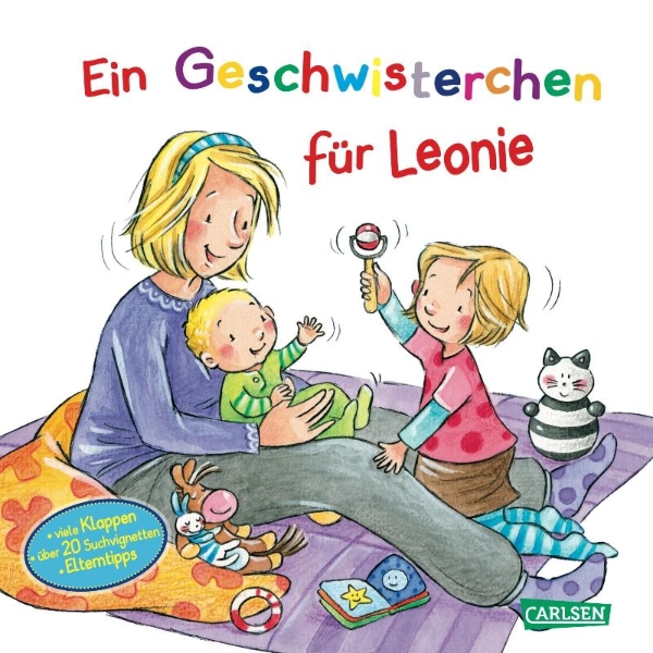 Buchcover und Innenansicht für das Buch: Ein Geschwisterchen für Leonie