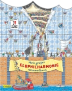Buchcover und Innenansicht für das Buch: Mein großes Elbphilharmonie-Wimmelbuch