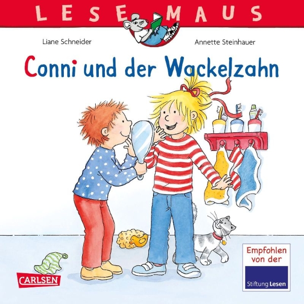 Buchcover und Innenansicht für das Buch: Conni und der Wackelzahn