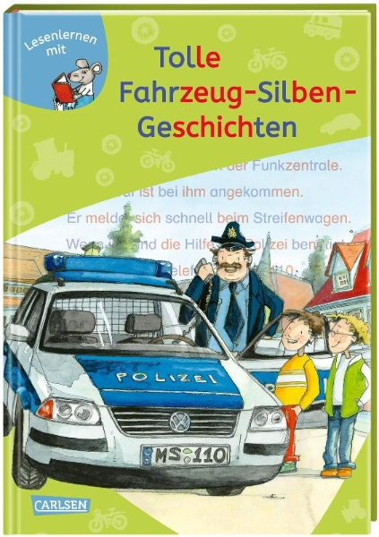 Buchcover und Innenansicht für das Buch: LESEMAUS zum Lesenlernen Sammelbände: Tolle Fahrzeug-Silben-Geschichten