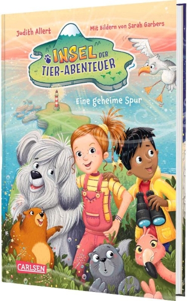 Buchcover und Innenansicht für das Buch: Insel der Tier-Abenteuer 1: Eine geheime Spur