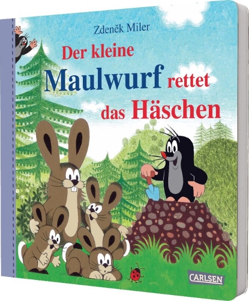 Buchcover und Innenansicht für das Buch: Der kleine Maulwurf rettet das Häschen
