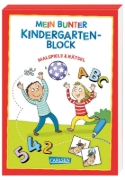 Buchcover und Innenansicht für das Buch: Mein bunter Kindergarten-Block: Malspiele und Rätsel