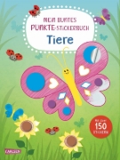 Buchcover und Innenansicht für das Buch: Mein buntes Punkte-Stickerbuch: Tiere