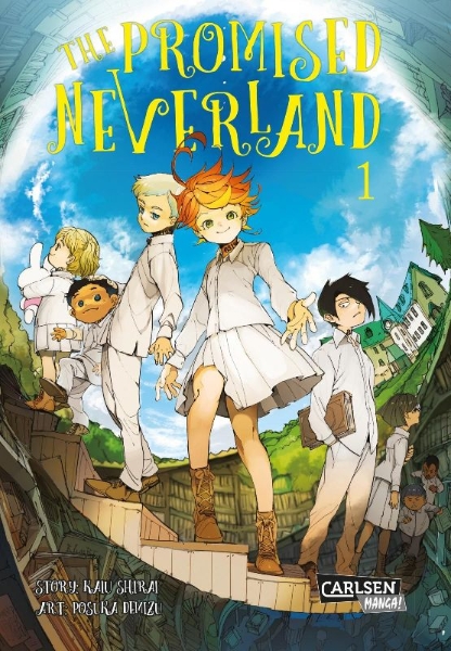 Buchcover und Innenansicht für das Buch: Yakusoku no Neverland