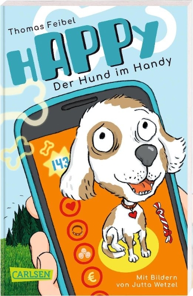 Buchcover und Innenansicht für das Buch: hAPPy - Der Hund im Handy