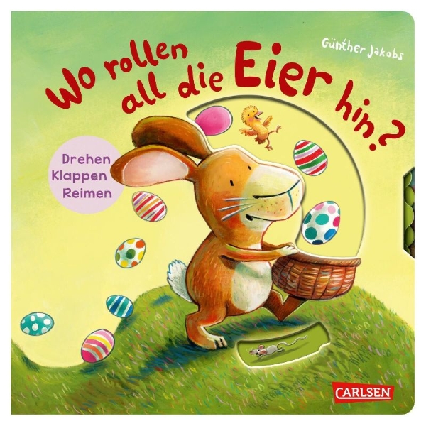 Buchcover und Innenansicht für das Buch: Wo rollen all die Eier hin?