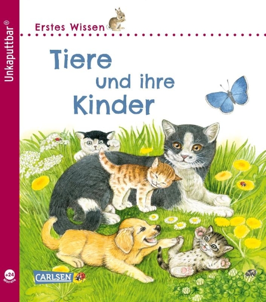 Buchcover und Innenansicht für das Buch: Unkaputtbar: Erstes Wissen: Tiere und ihre Kinder