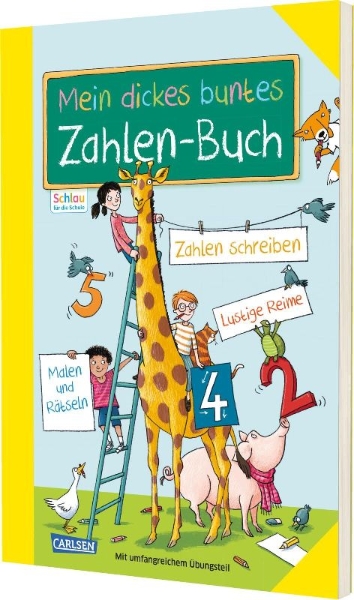 Buchcover und Innenansicht für das Buch: Schlau für die Schule: Mein dickes buntes Zahlen-Buch